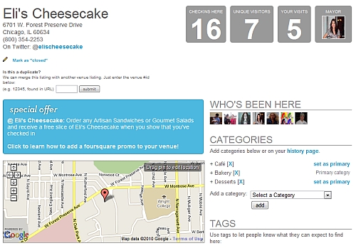 Foursquare Categories for Businesses