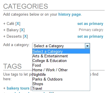 Foursquare Categories for Businesses